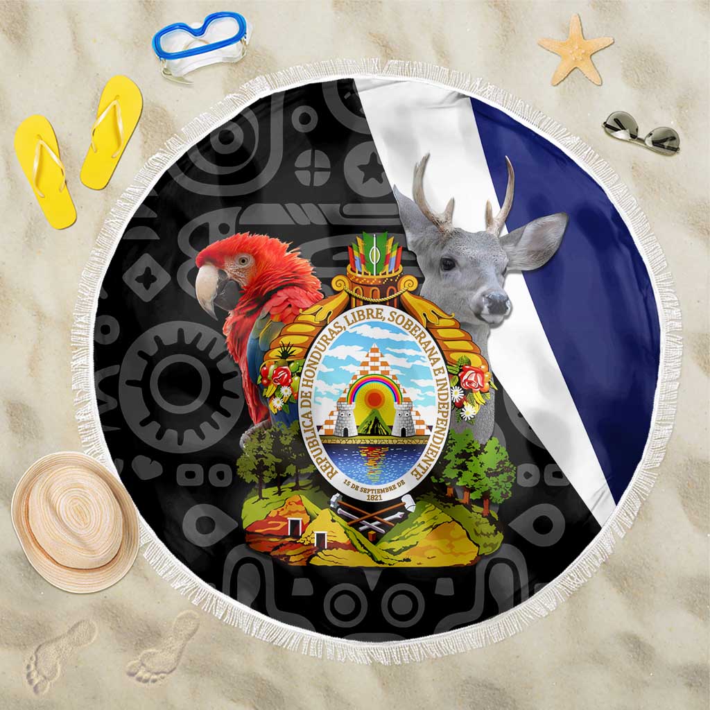 Honduras Coat of Arms Beach Blanket Traditional Patterns & National Symbol