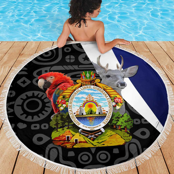 Honduras Coat of Arms Beach Blanket Traditional Patterns & National ...