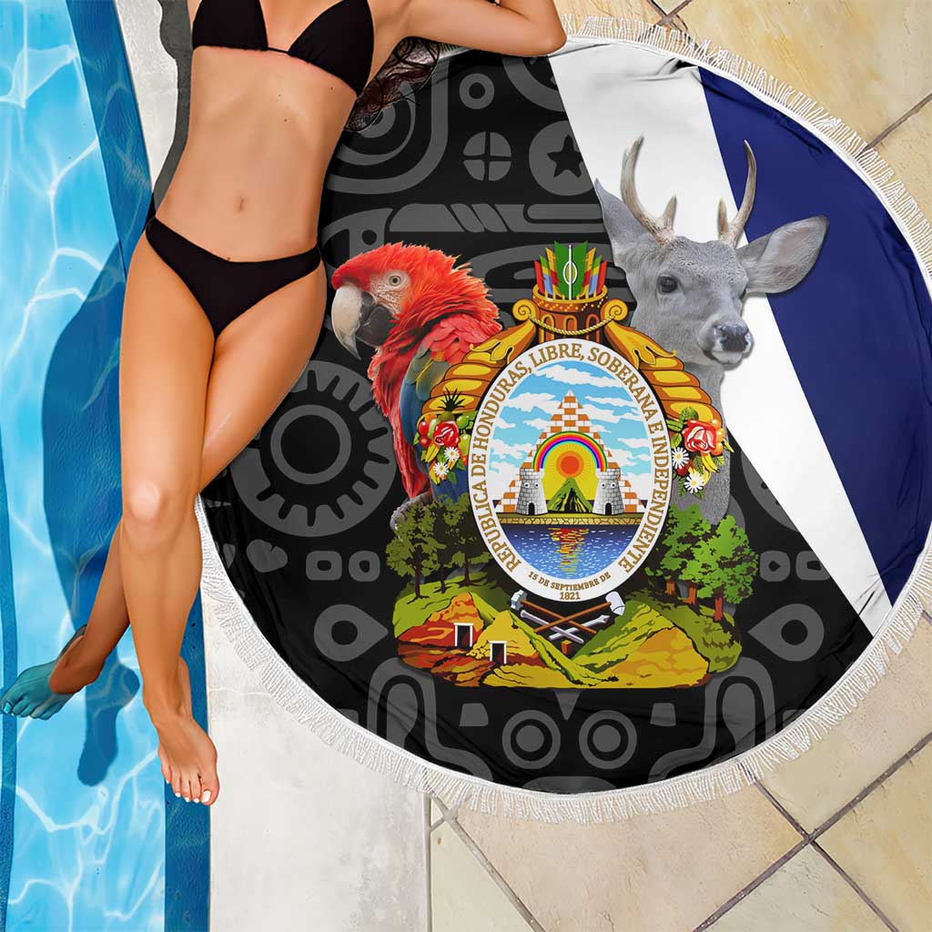 Honduras Coat of Arms Beach Blanket Traditional Patterns & National Symbol