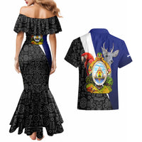 Honduras Coat of Arms Couples Matching Mermaid Dress and Hawaiian Shirt Traditional Patterns & National Symbol