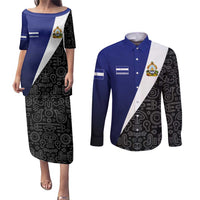 Honduras Coat of Arms Couples Matching Puletasi and Long Sleeve Button Shirt Traditional Patterns & National Symbol