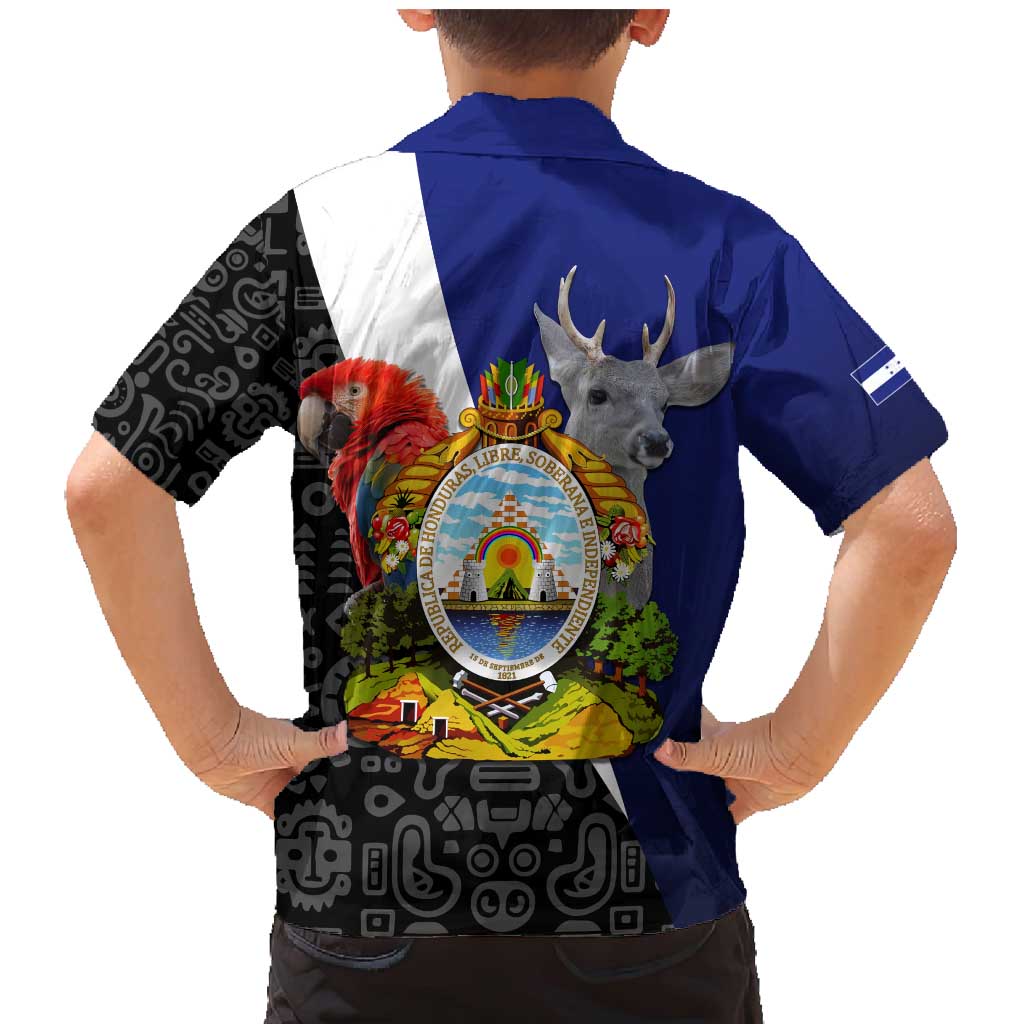 Honduras Coat of Arms Family Matching Mermaid Dress and Hawaiian Shirt Traditional Patterns & National Symbol