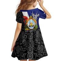 Honduras Coat of Arms Family Matching Off The Shoulder Long Sleeve Dress and Hawaiian Shirt Traditional Patterns & National Symbol