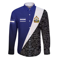 Honduras Coat of Arms Family Matching Off Shoulder Maxi Dress and Hawaiian Shirt Traditional Patterns & National Symbol