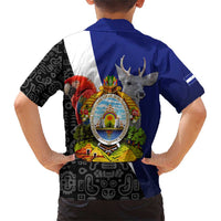Honduras Coat of Arms Family Matching Short Sleeve Bodycon Dress and Hawaiian Shirt Traditional Patterns & National Symbol