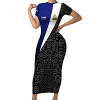 Honduras Coat of Arms Family Matching Short Sleeve Bodycon Dress and Hawaiian Shirt Traditional Patterns & National Symbol