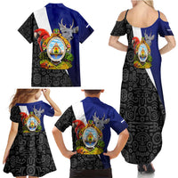 Honduras Coat of Arms Family Matching Summer Maxi Dress and Hawaiian Shirt Traditional Patterns & National Symbol