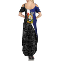 Honduras Coat of Arms Family Matching Summer Maxi Dress and Hawaiian Shirt Traditional Patterns & National Symbol