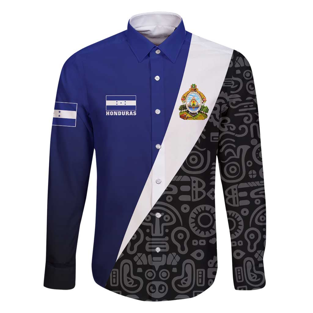 Honduras Coat of Arms Family Matching Tank Maxi Dress and Hawaiian Shirt Traditional Patterns & National Symbol