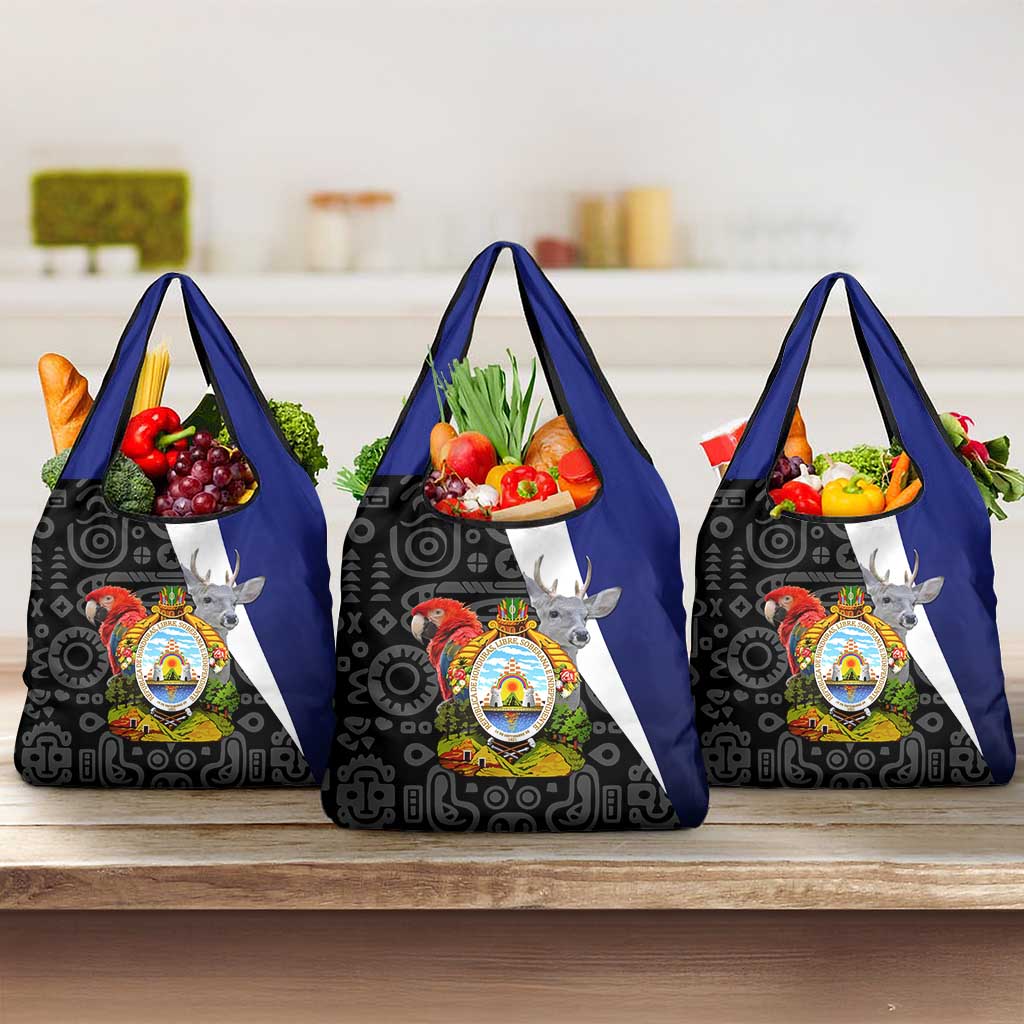 Honduras Coat of Arms Grocery Bag Traditional Patterns & National Symbol