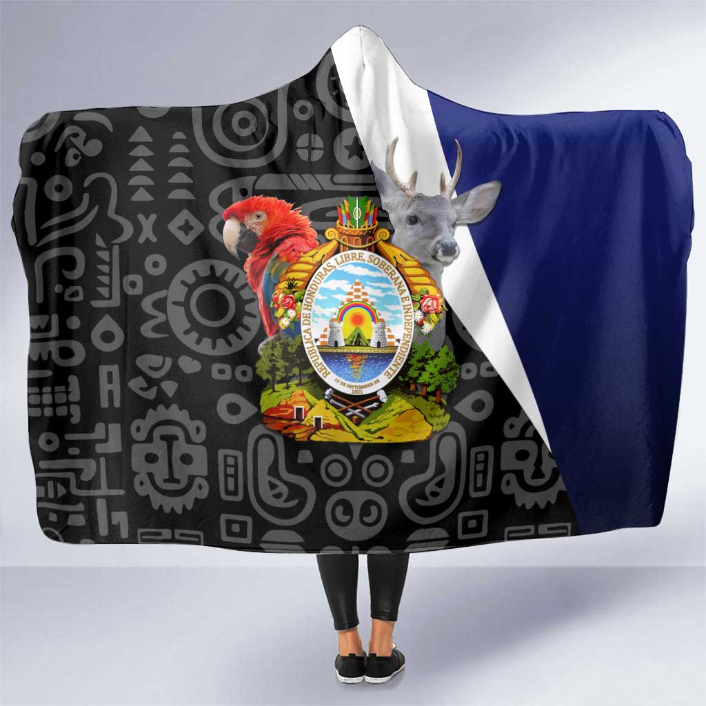 Honduras Coat of Arms Hooded Blanket Traditional Patterns & National Symbol