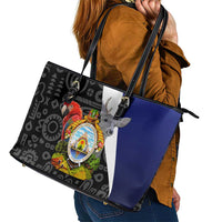 Honduras Coat of Arms Leather Tote Bag Traditional Patterns & National Symbol