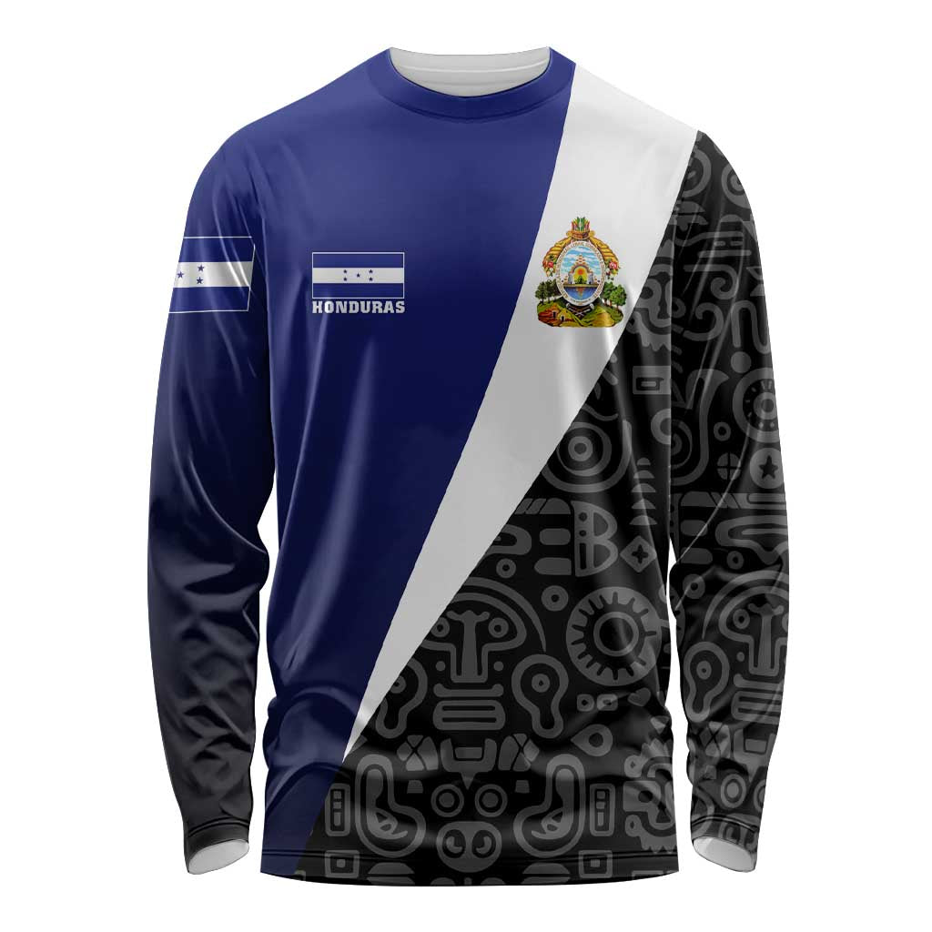 Honduras Coat of Arms Long Sleeve Shirt Traditional Patterns & National Symbol