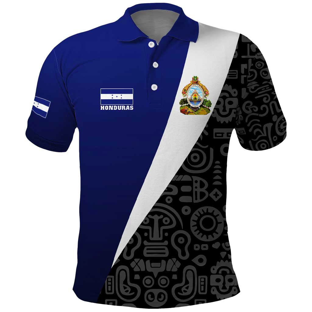 Honduras Coat of Arms Polo Shirt Traditional Patterns & National Symbol