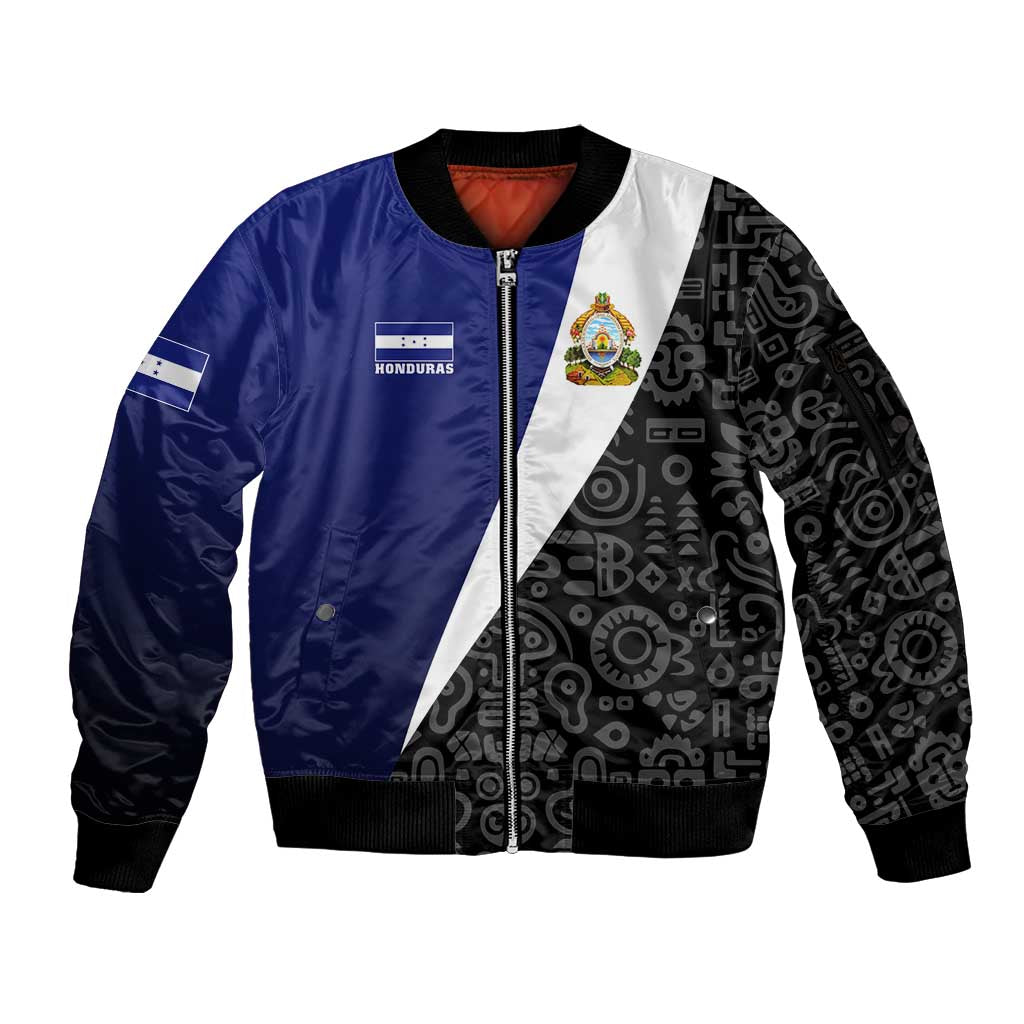 Honduras Coat of Arms Sleeve Zip Bomber Jacket Traditional Patterns & National Symbol