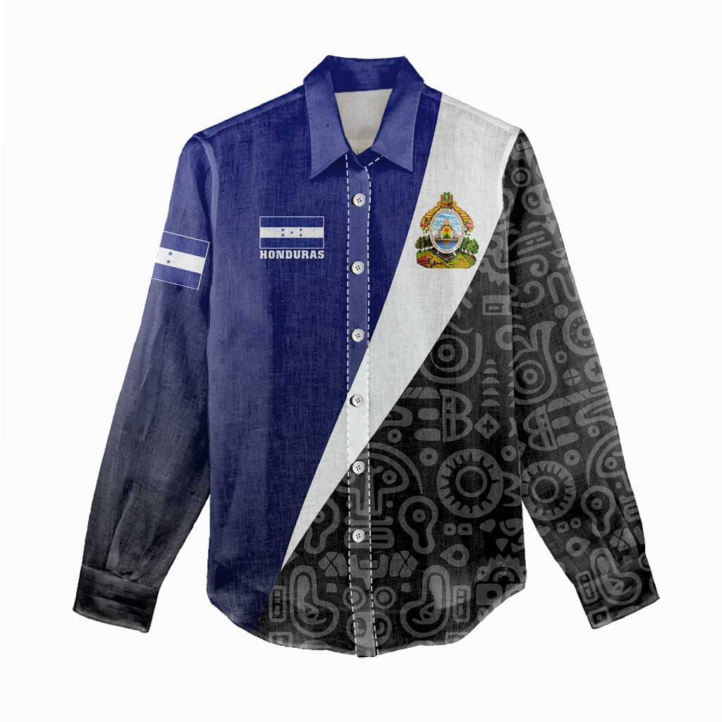 Honduras Coat of Arms Women Casual Shirt Traditional Patterns & National Symbol