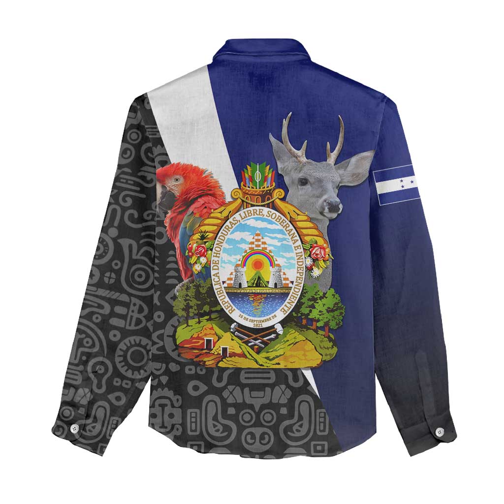 Honduras Coat of Arms Women Casual Shirt Traditional Patterns & National Symbol