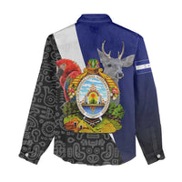 Honduras Coat of Arms Women Casual Shirt Traditional Patterns & National Symbol