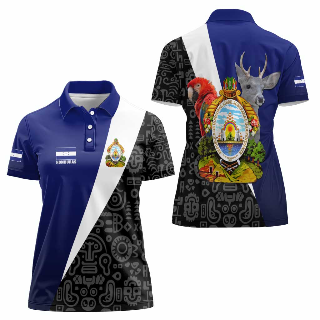 Honduras Coat of Arms Women Polo Shirt Traditional Patterns & National Symbol