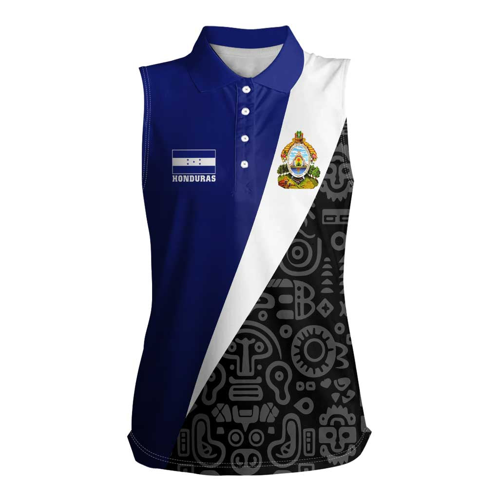 Honduras Coat of Arms Women Sleeveless Polo Shirt Traditional Patterns & National Symbol
