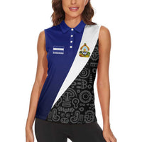 Honduras Coat of Arms Women Sleeveless Polo Shirt Traditional Patterns & National Symbol