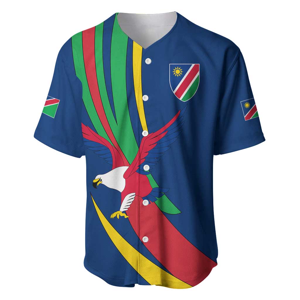 Namibia National Emblem Baseball Jersey Flag Colors & Symbolic Animals Design