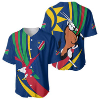 Namibia National Emblem Baseball Jersey Flag Colors & Symbolic Animals Design