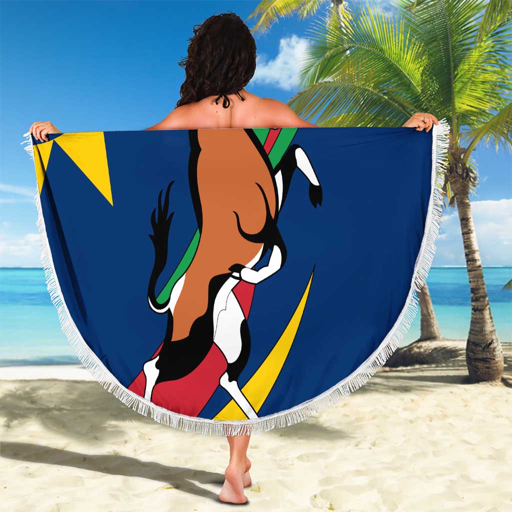 Namibia National Emblem Beach Blanket Flag Colors & Symbolic Animals Design