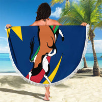 Namibia National Emblem Beach Blanket Flag Colors & Symbolic Animals Design