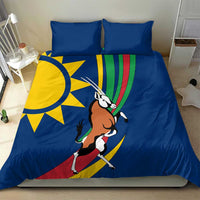 Namibia National Emblem Bedding Set Flag Colors & Symbolic Animals Design