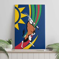 Namibia National Emblem Canvas Wall Art Flag Colors & Symbolic Animals Design