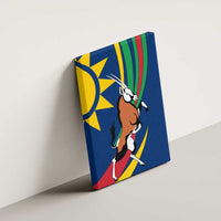 Namibia National Emblem Canvas Wall Art Flag Colors & Symbolic Animals Design