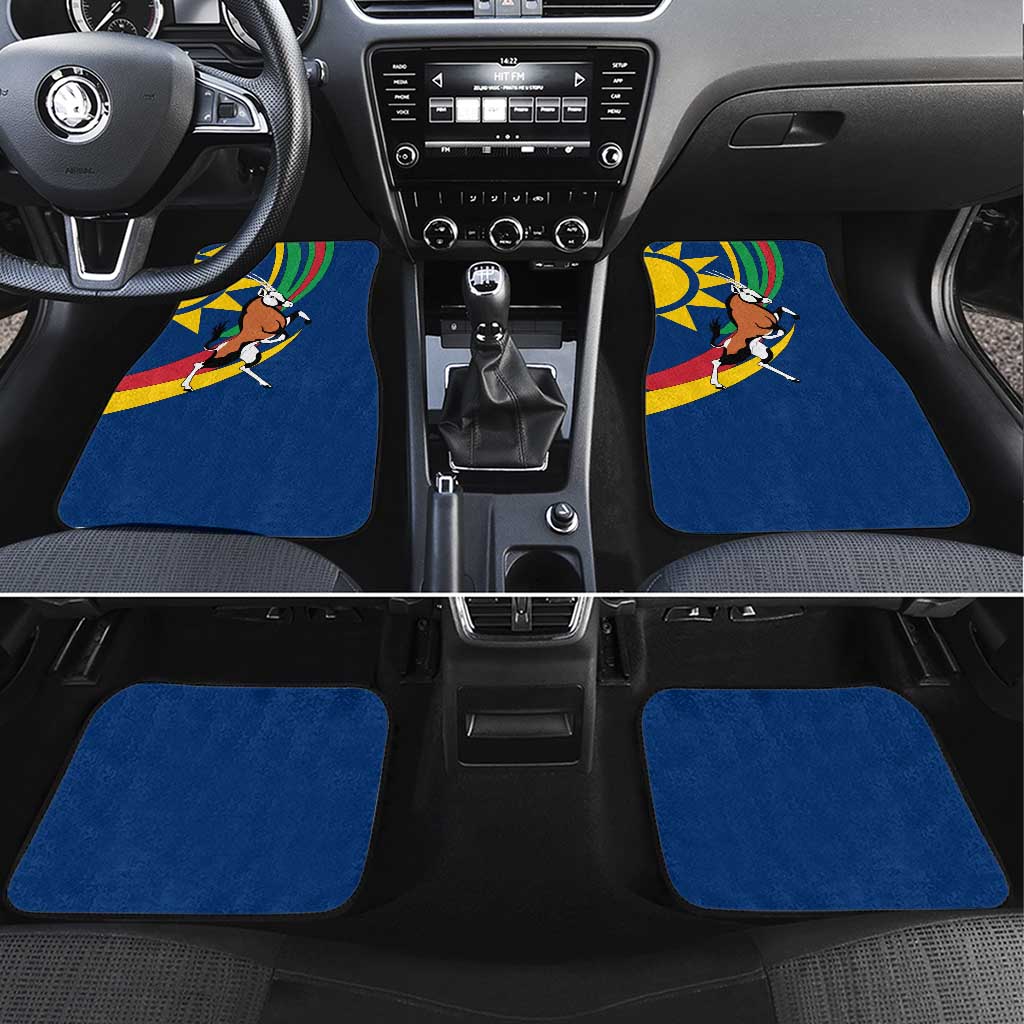 Namibia National Emblem Car Mats Flag Colors & Symbolic Animals Design