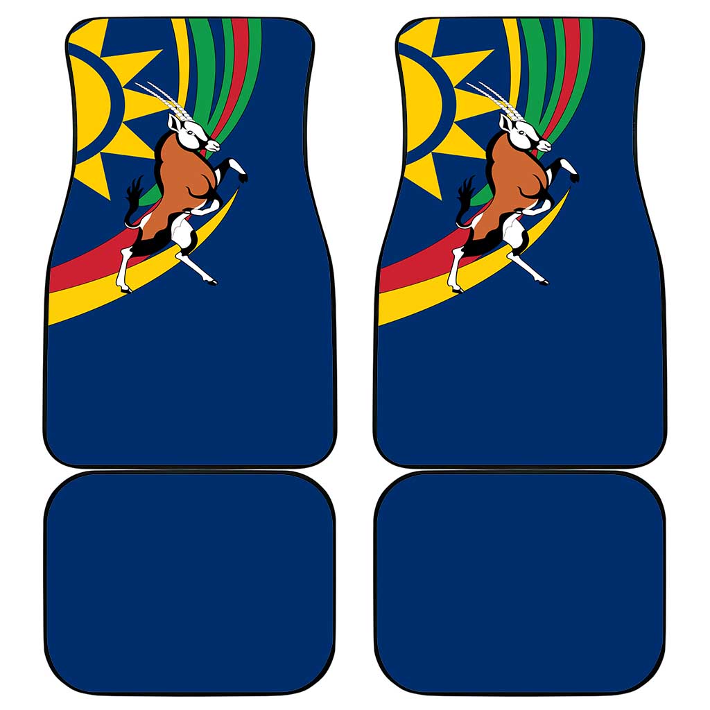Namibia National Emblem Car Mats Flag Colors & Symbolic Animals Design