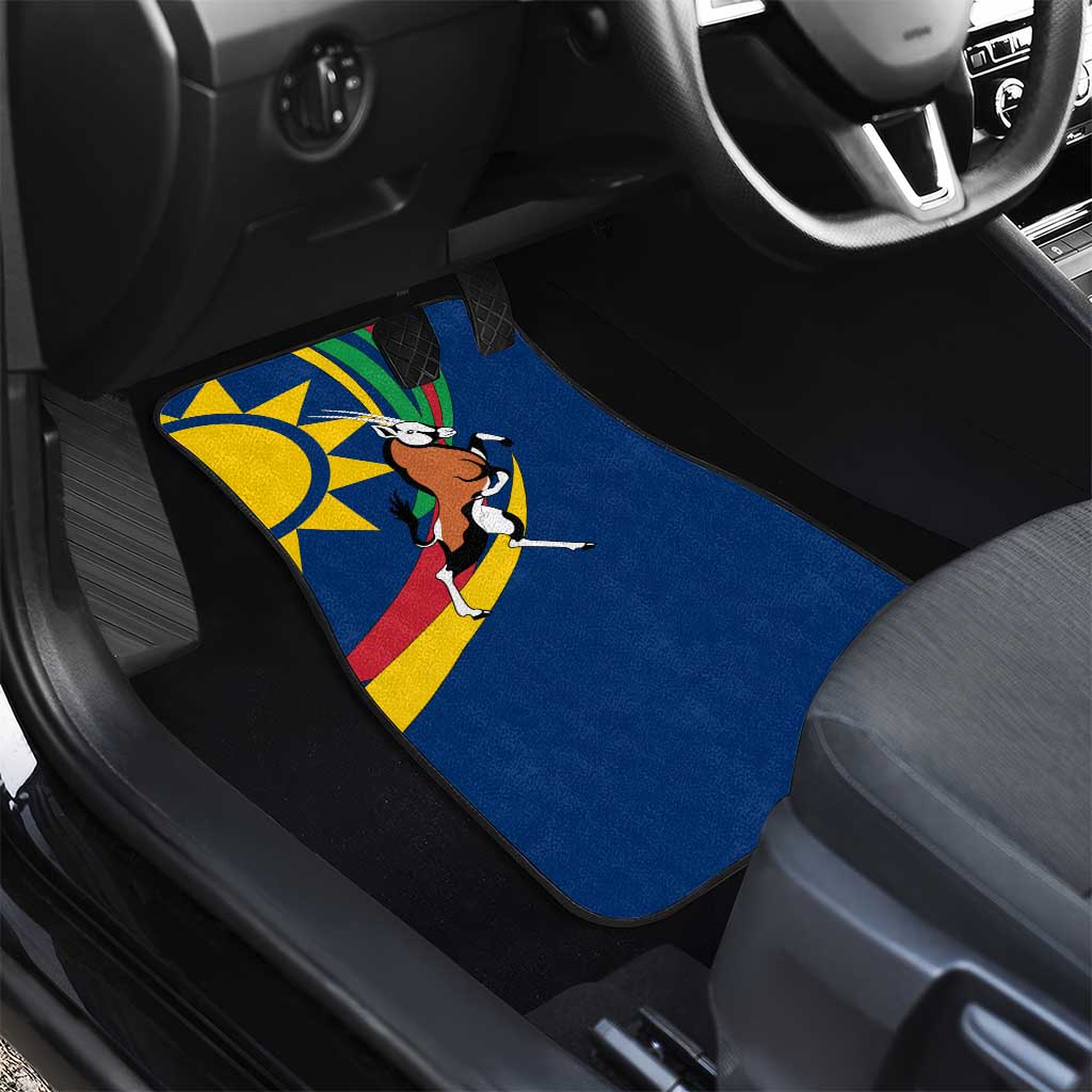 Namibia National Emblem Car Mats Flag Colors & Symbolic Animals Design