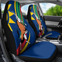 Namibia National Emblem Car Seat Cover Flag Colors & Symbolic Animals Design