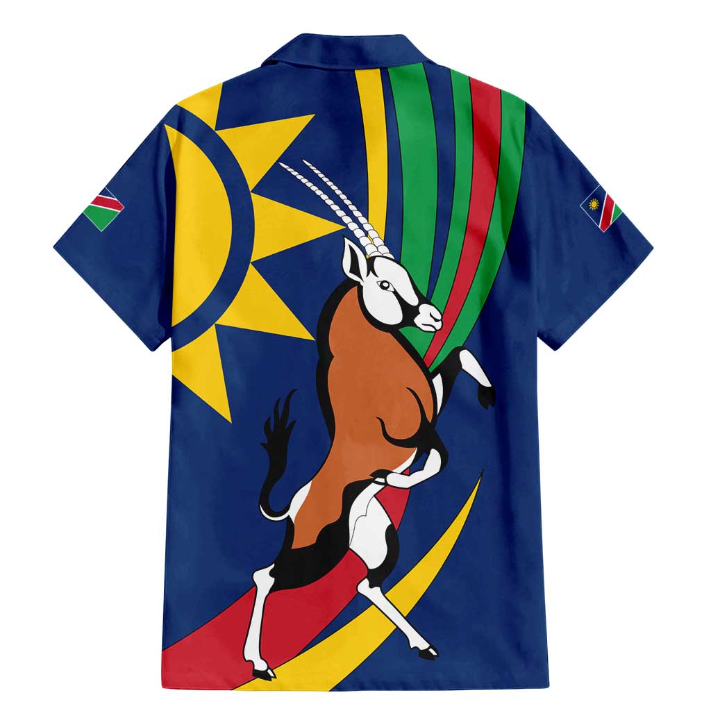 Namibia National Emblem Family Matching Mermaid Dress and Hawaiian Shirt Flag Colors & Symbolic Animals Design