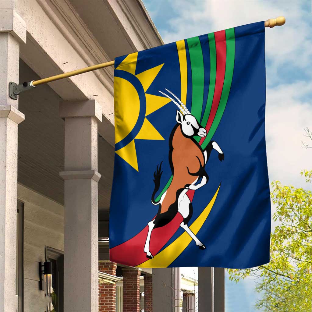 Namibia National Emblem Garden Flag Flag Colors & Symbolic Animals Design