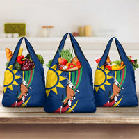 Namibia National Emblem Grocery Bag Flag Colors & Symbolic Animals Design