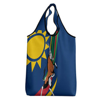 Namibia National Emblem Grocery Bag Flag Colors & Symbolic Animals Design