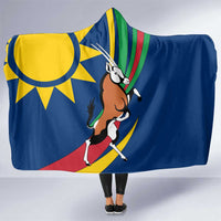Namibia National Emblem Hooded Blanket Flag Colors & Symbolic Animals Design