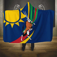 Namibia National Emblem Hooded Blanket Flag Colors & Symbolic Animals Design