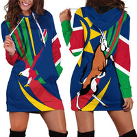 Namibia National Emblem Hoodie Dress Flag Colors & Symbolic Animals Design