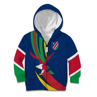 Namibia National Emblem Kid Hoodie Flag Colors & Symbolic Animals Design