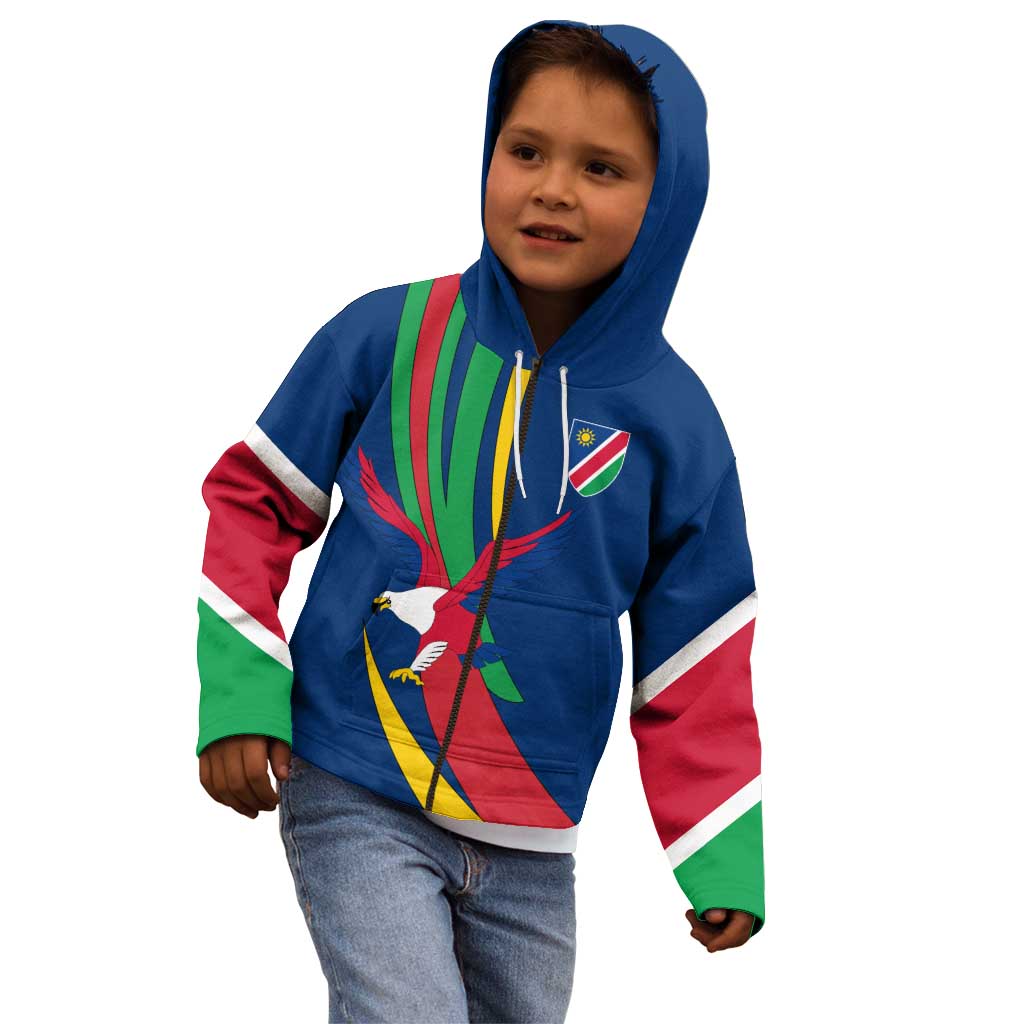 Namibia National Emblem Kid Hoodie Flag Colors & Symbolic Animals Design