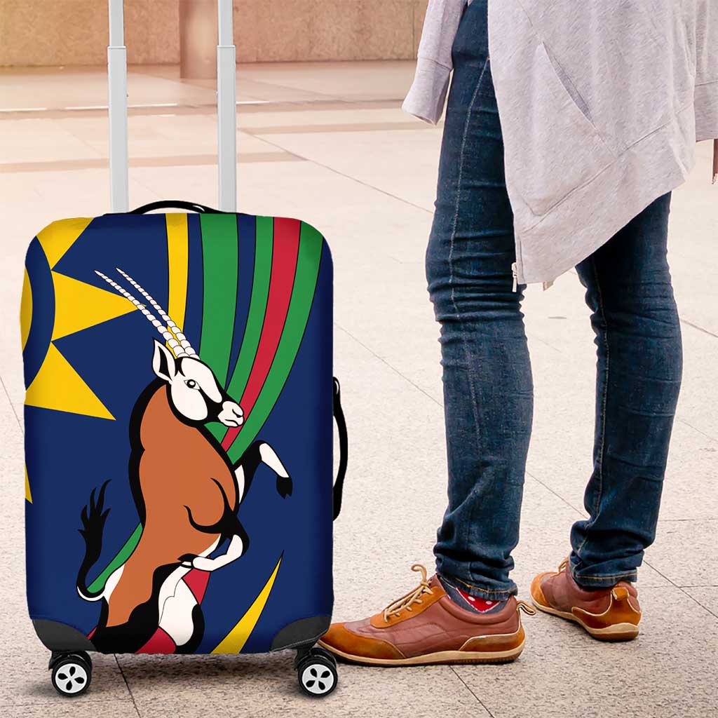 Namibia National Emblem Luggage Cover Flag Colors & Symbolic Animals Design