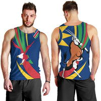 Namibia National Emblem Men Tank Top Flag Colors & Symbolic Animals Design
