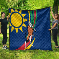 Namibia National Emblem Quilt Flag Colors & Symbolic Animals Design