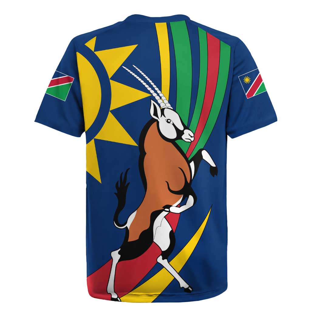 Namibia National Emblem Rugby Jersey Flag Colors & Symbolic Animals Design