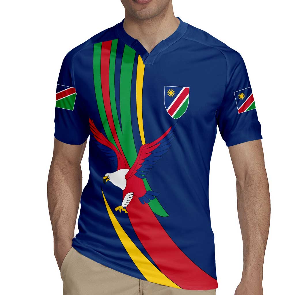 Namibia National Emblem Rugby Jersey Flag Colors & Symbolic Animals Design